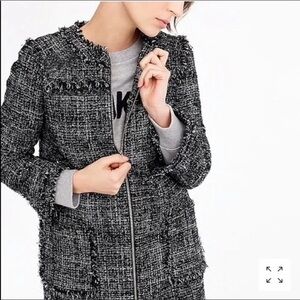 J Crew tweed zip up lady jacket size 4